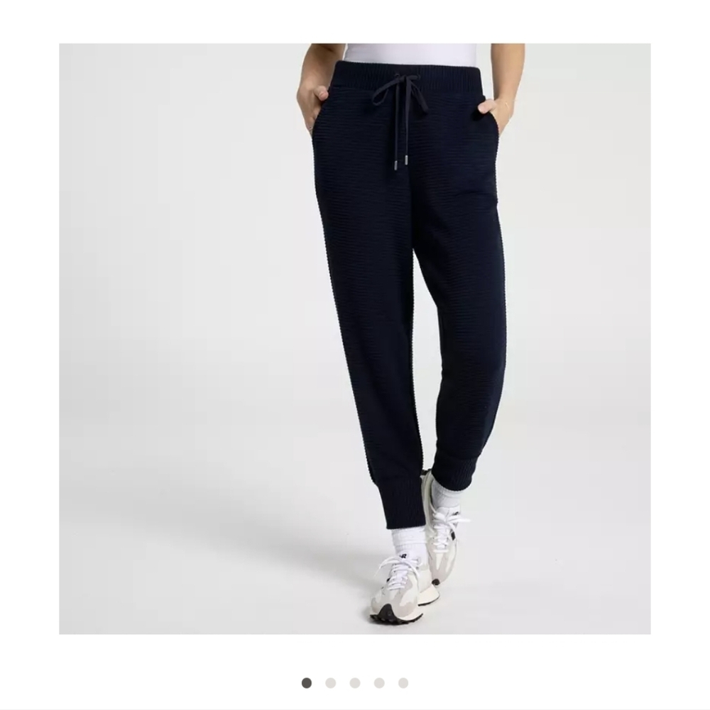 CALIA Elevate Rib High-Rise Jogger Pants Black MEDIUM BNWT SO 1 Left $78